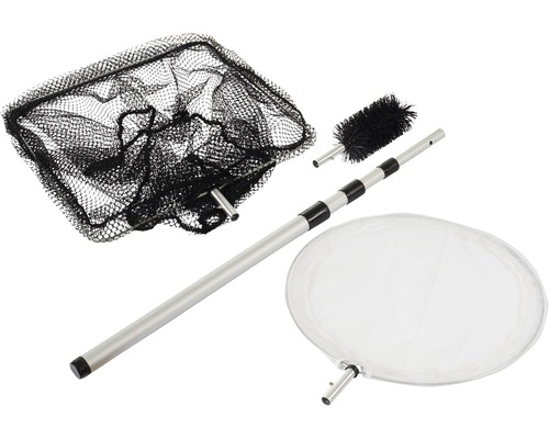 Pond cleaner set including net, brush & 160 cm telescopic handle