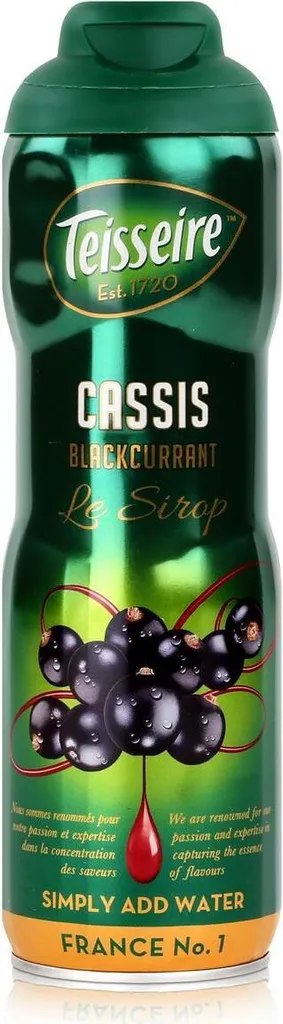 Teisseire Cassis Drink Syrup 600ml - Intense Flavor (1 Pack) 600 ml