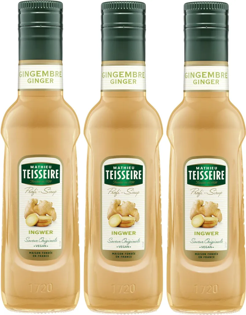 Teisseire Drink Syrup Ginger 0.25L (Pack of 3)