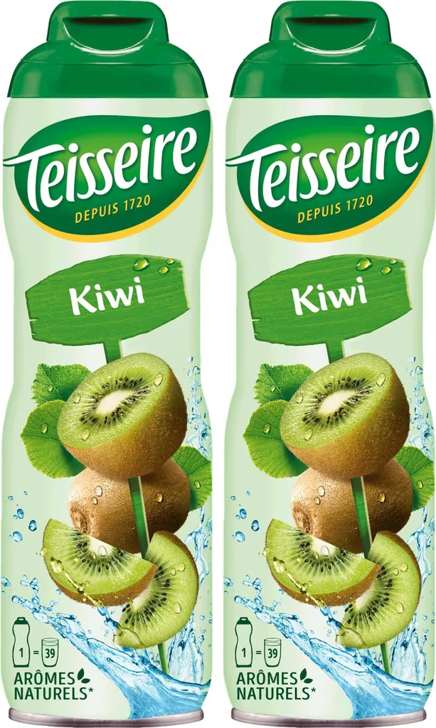 Teisseire Drink Syrup Kiwi 600ml - Intense in Taste (Pack of 2) 600 ml