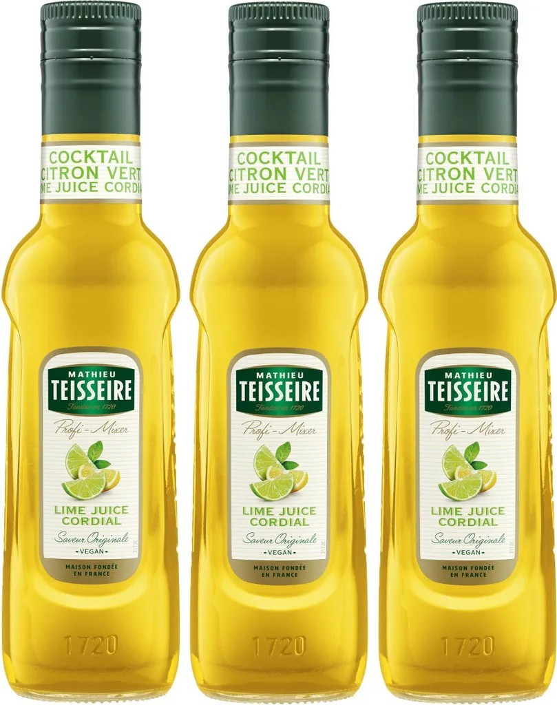 Teisseire Drink Syrup Lime Juice Cordial 0.25L (pack of 3)