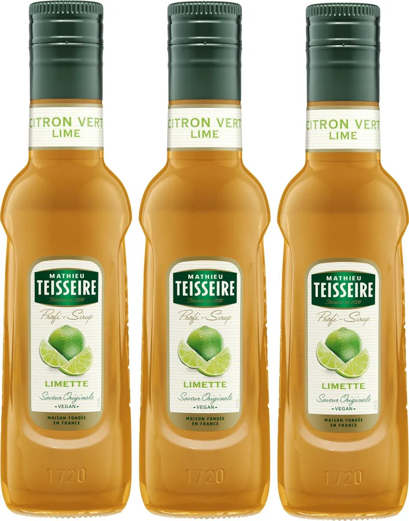 Teisseire Drink Syrup Lime 0.25L (Pack of 3) 250 ml