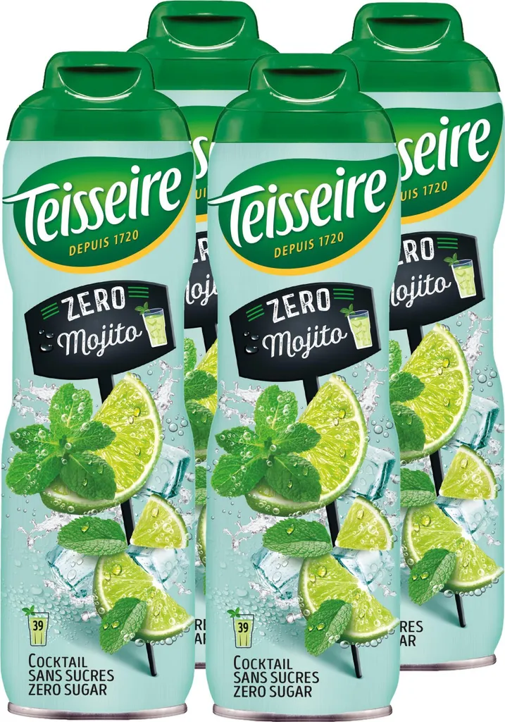 Teisseire Drink Syrup Mojito 0% 600ml - Cocktails (Pack of 4)