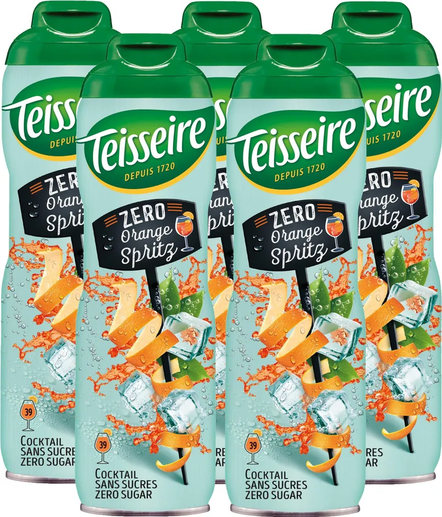 Teisseire Drink Syrup Orange Spritz 0% 600ml - Cocktails (Pack of 5)