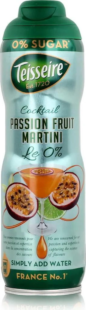 Teisseire Drink Syrup Passion Fruit Martini Passion Fruit 0% 600ml (Pack of 1)