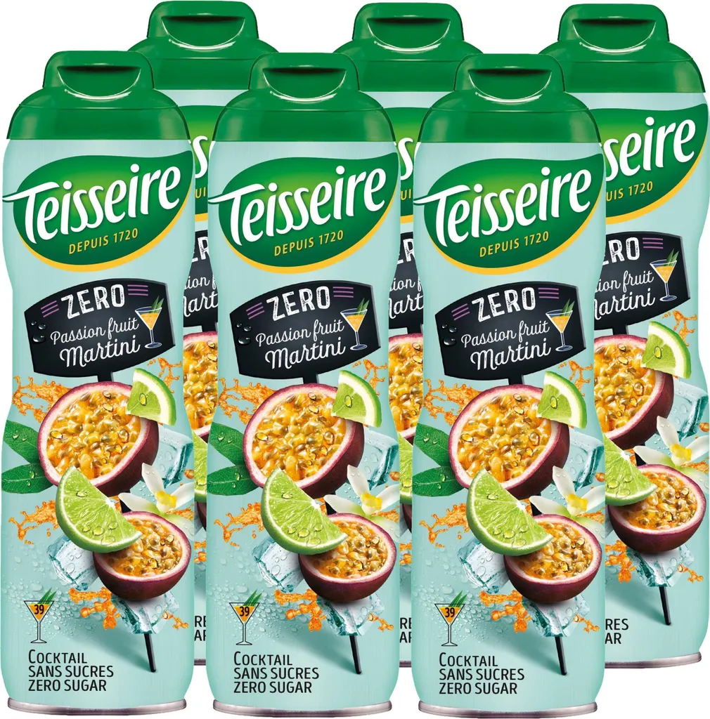 Teisseire Drink Syrup Passion Fruit Martini Passion Fruit 0% 600ml (pack of 6)