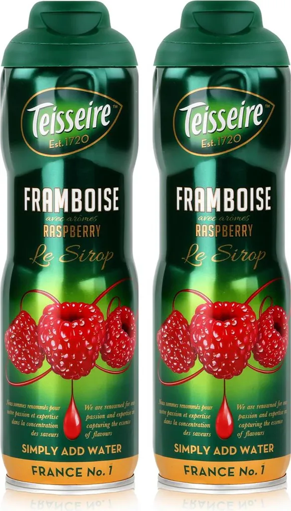 Teisseire Raspberry Drinks Syrup 600ml - Intense Flavor (2-pack)