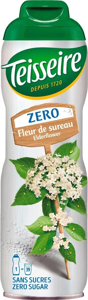 Teisseire syrup elderflower zero sugar 600ml - cocktails (pack of 1)