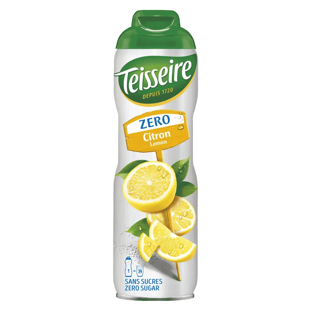 Teisseire syrup lemon/lemon zero sugar 600ml - cocktails (pack of 1) 600 ml