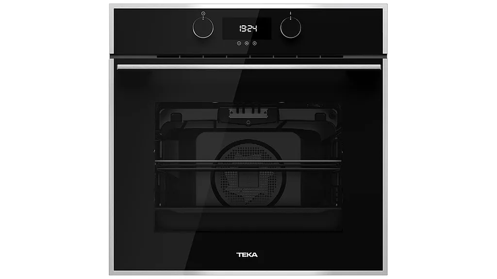 Teka built-in oven, black, 70 L, telescopic rails, hot air, HydroClean HLB840