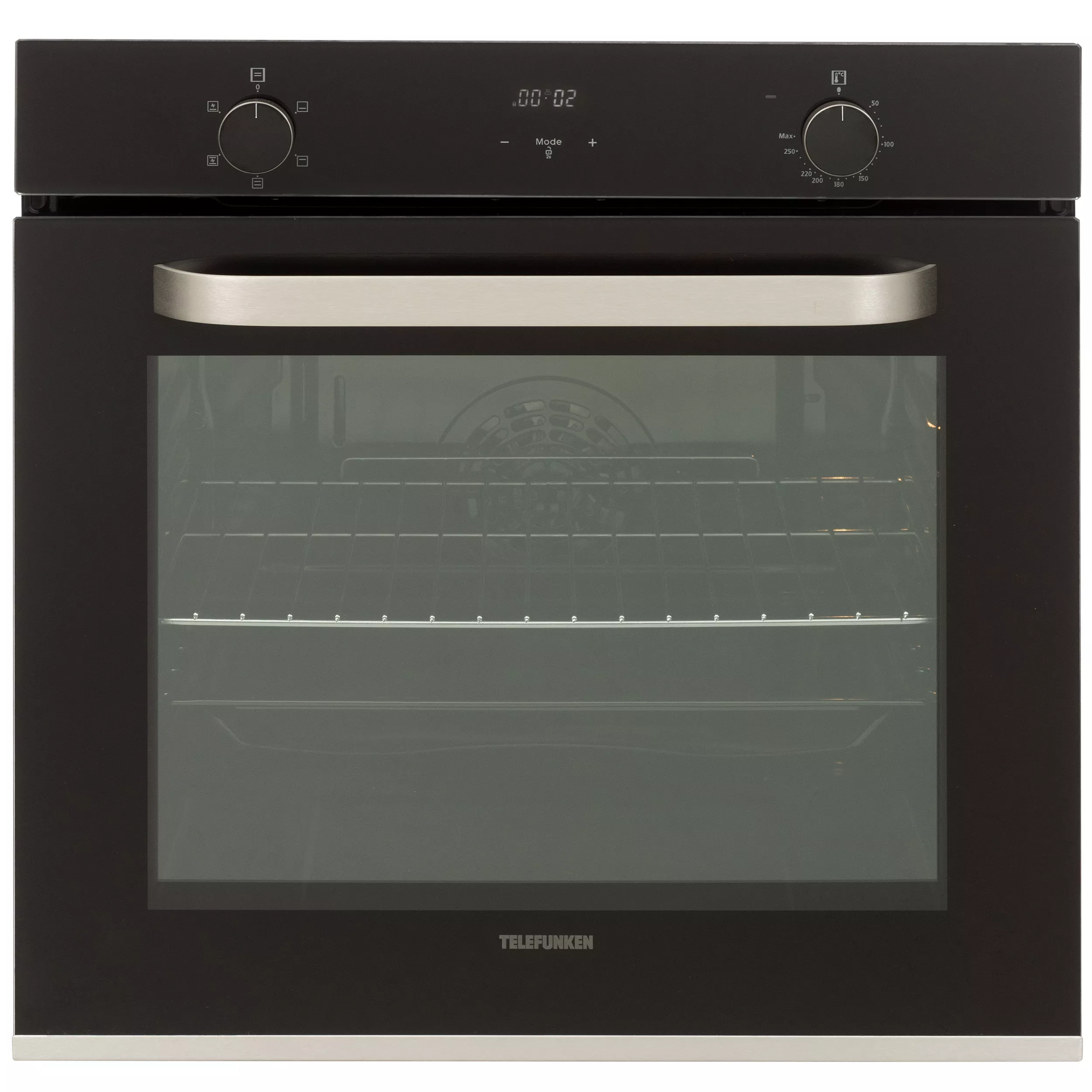 Telefunken built-in oven, self-sufficient, 73 liter capacity, 60 cm oven, 5 operating modes, stainless steel, convection/top and bottom heat, easy cleaning, B-OV-75-A-I