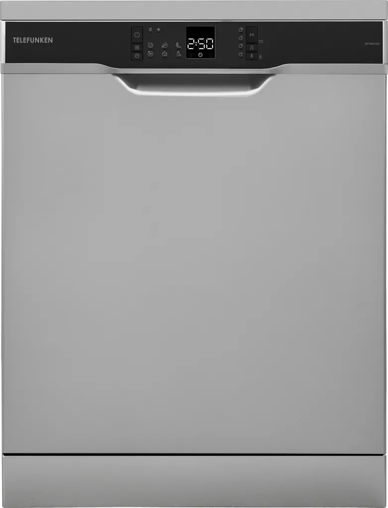 Telefunken freestanding dishwasher 60 cm, silver dishwasher, 12 place settings, 6 programs, AquaStop, Eco, GFS6012DI