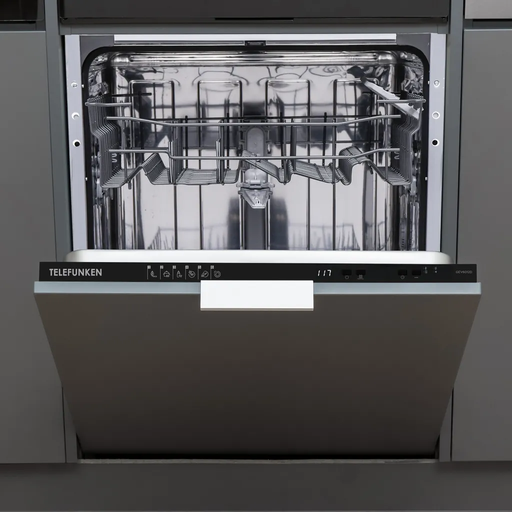 Telefunken fully integrated dishwasher 60 cm, built-in dishwasher, 12 place settings, 6 programs, AquaStop, GEV6012D