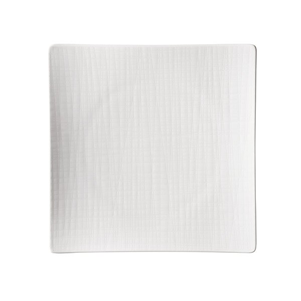 Flat square mesh white plate by Rosenthal