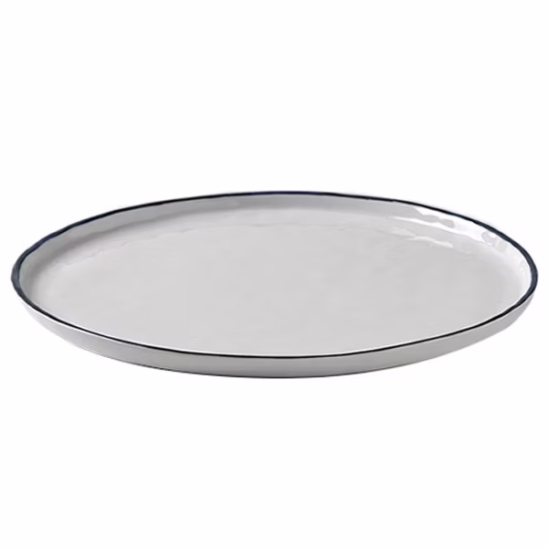 Plate Piana White basalt grey rim (27cm) by Lambert