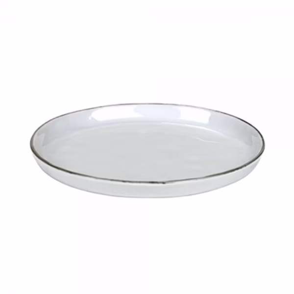 Plate Piana white edge gray (Ø21.5cm) from Lambert