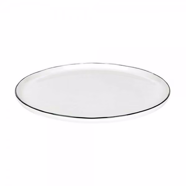Plate Piana White Edge Gray (Ø27cm) from Lambert