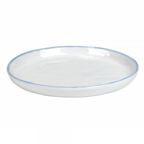 Piana plate, white with light blue rim (13.5cm) by Lambert -