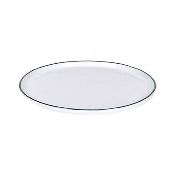 Piana plate with white rim and light blue (Ø21.5cm) by Lambert -