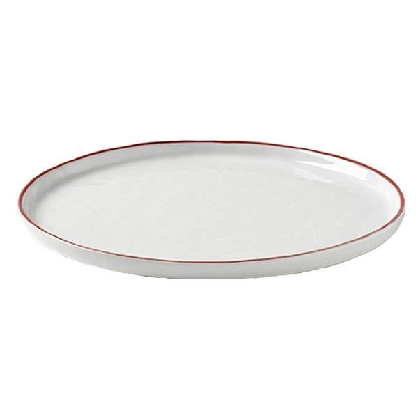 Piana plate, white with red rim (21.5cm) by Lambert