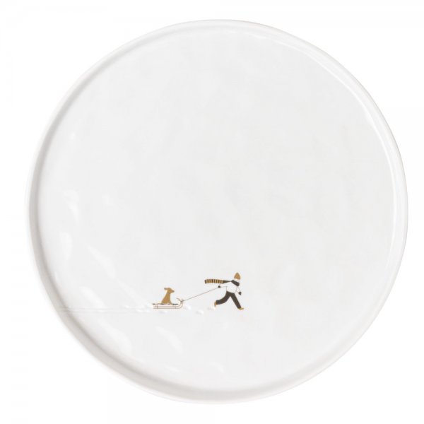 Wheeler plate, snow day, dog sled, 22 cm, by Räder Design