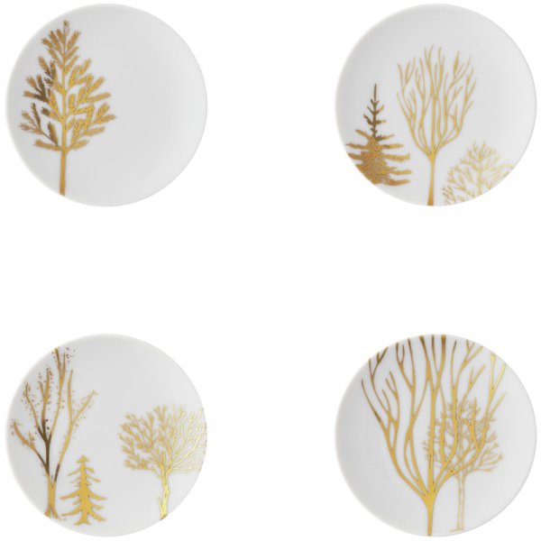 Plate set flat TAC Gropius Festive Trees Rosenthal