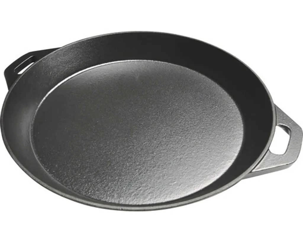 TENNEKER Cast Iron Paella Pan 40 x 34 cm Cast Iron Black Grill Rack System Platform Universal
