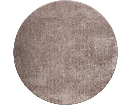 SoleVito Rug Shaggy Wellness taupe round Ø 160 cm
