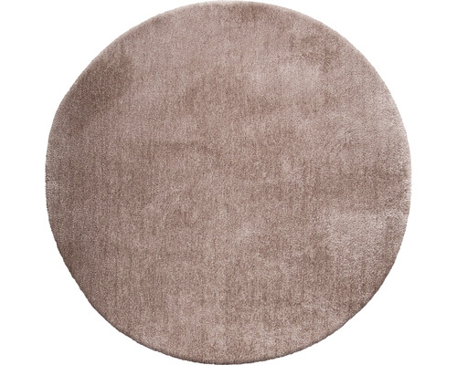 SoleVito Rug Shaggy Wellness taupe round Ø 80 cm
