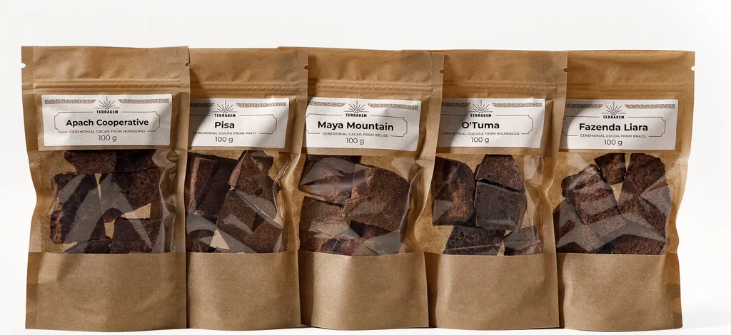 TERRAGEM Ceremonial Raw Cacao - Cacao Set 5x100g - 100% Cacao Beans - Sugar-Free, Lactose-Free, Keto - Drinking Cocoa for Ceremonies - Raw Cacao Chocolate