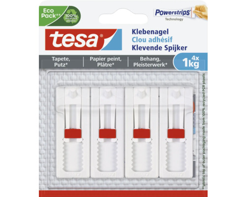 Tesa adhesive nail adjustable white