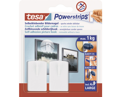tesa Powerstrips self-adhesive picture nail 4.3 x 2.7 cm