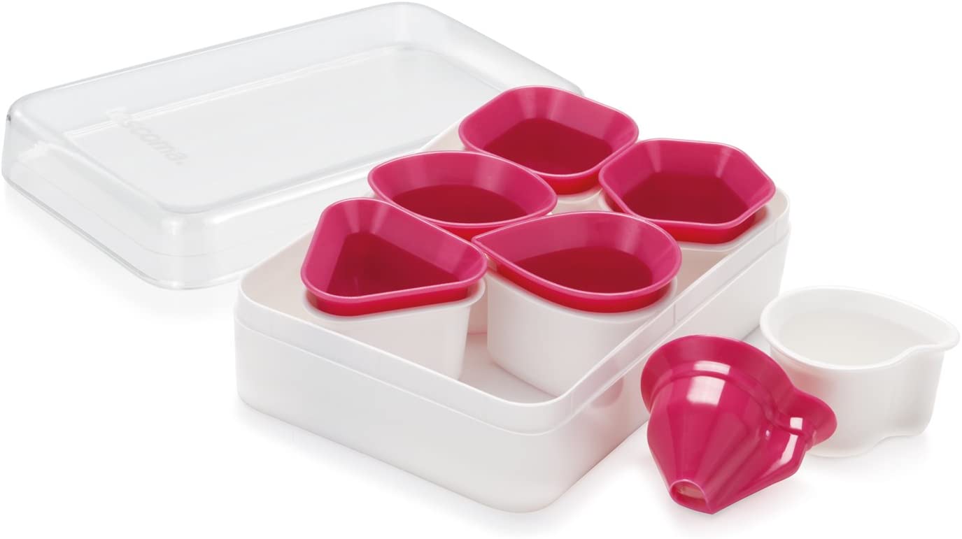Tescoma Delicia Cookie Biscuit Mold Cutters Geometric Plastic Pink/White, 22 x 14 x 4.5 cm Pack of 6