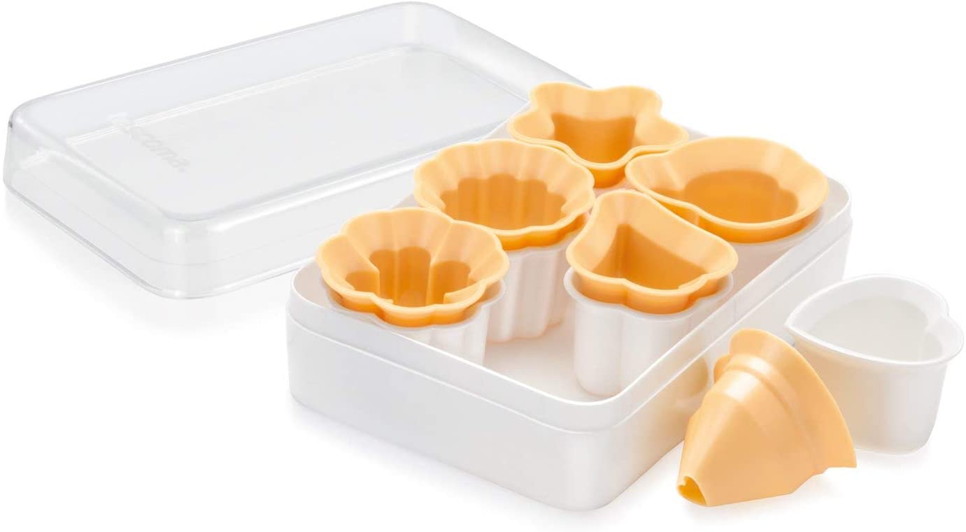 Tescoma Delicia Cookie Biscuit Mold Cutters Traditional Set of 6, Yellow/White