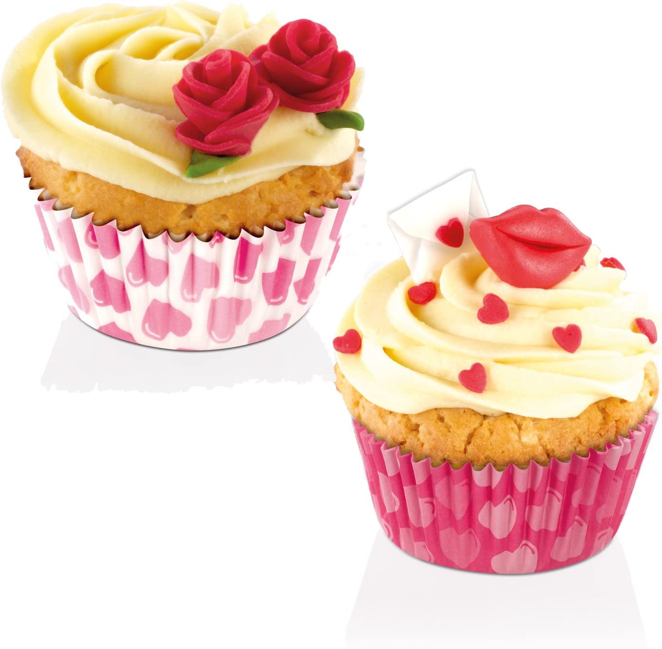 Tescoma Delicia Miniature Baking Cups Heart, Assorted, 4 cm, Pack of 100