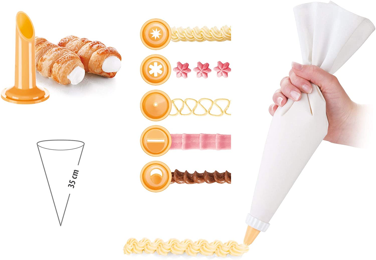 Tescoma Delicia Pastry Bag, 6 Nozzles