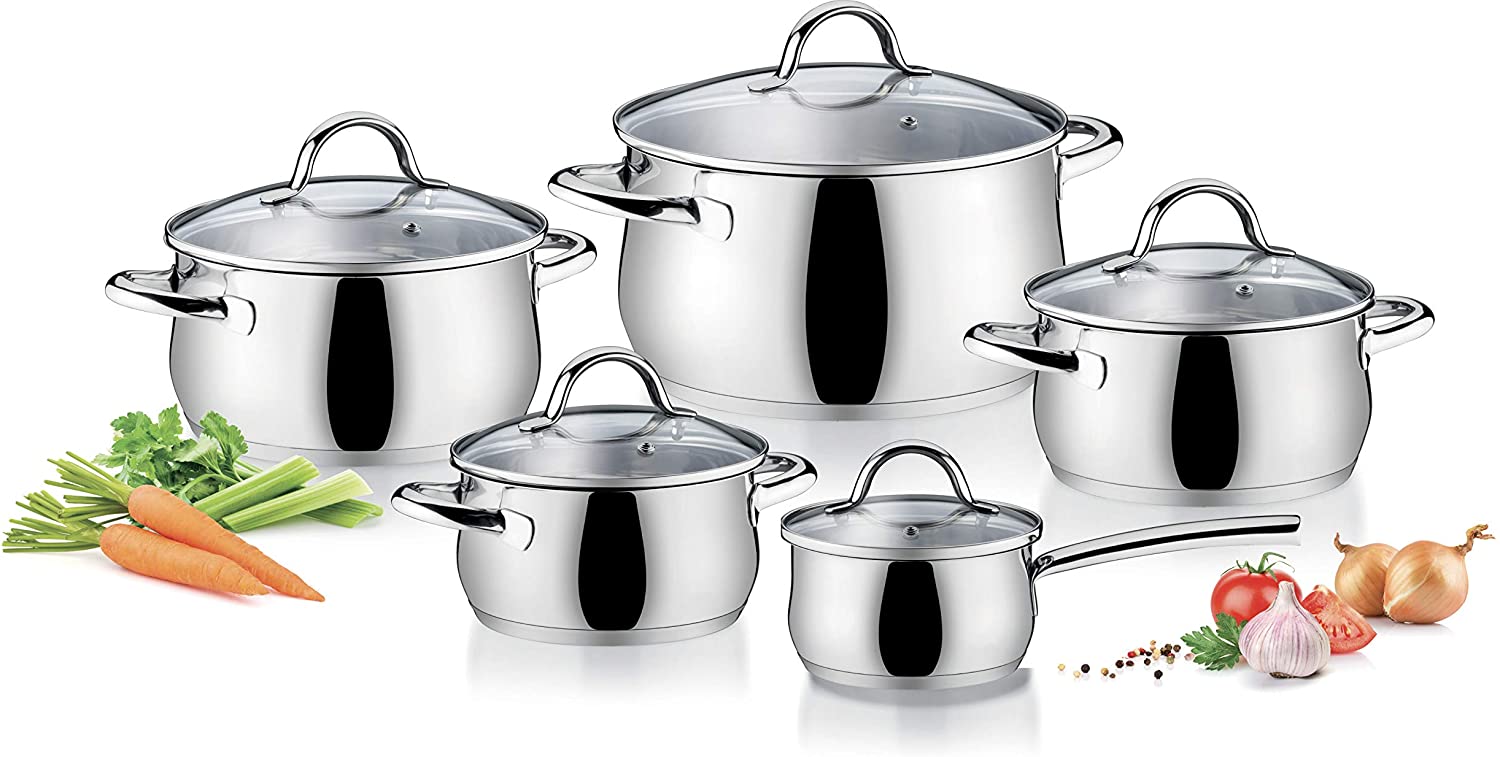 Tescoma Viva Stainless Steel Cookware, Grey, 24 cm, Pack of 10