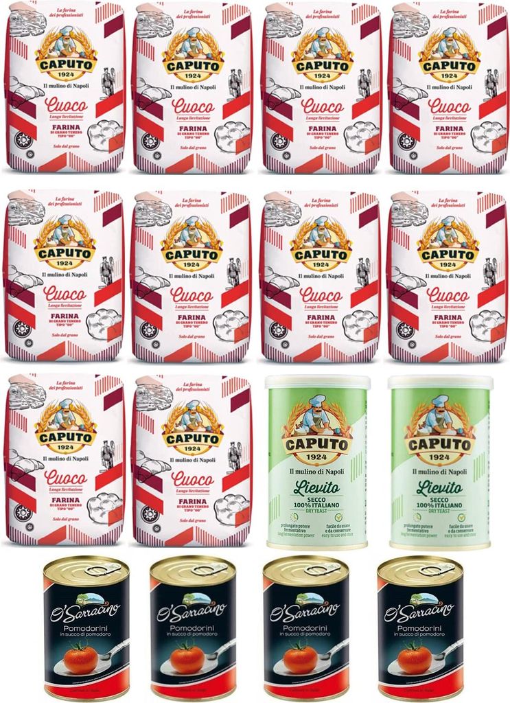 Test package 10x Farina Molino Caputo + 2x Caputo dry yeast + 4x OSarracino Pomodorini 400g