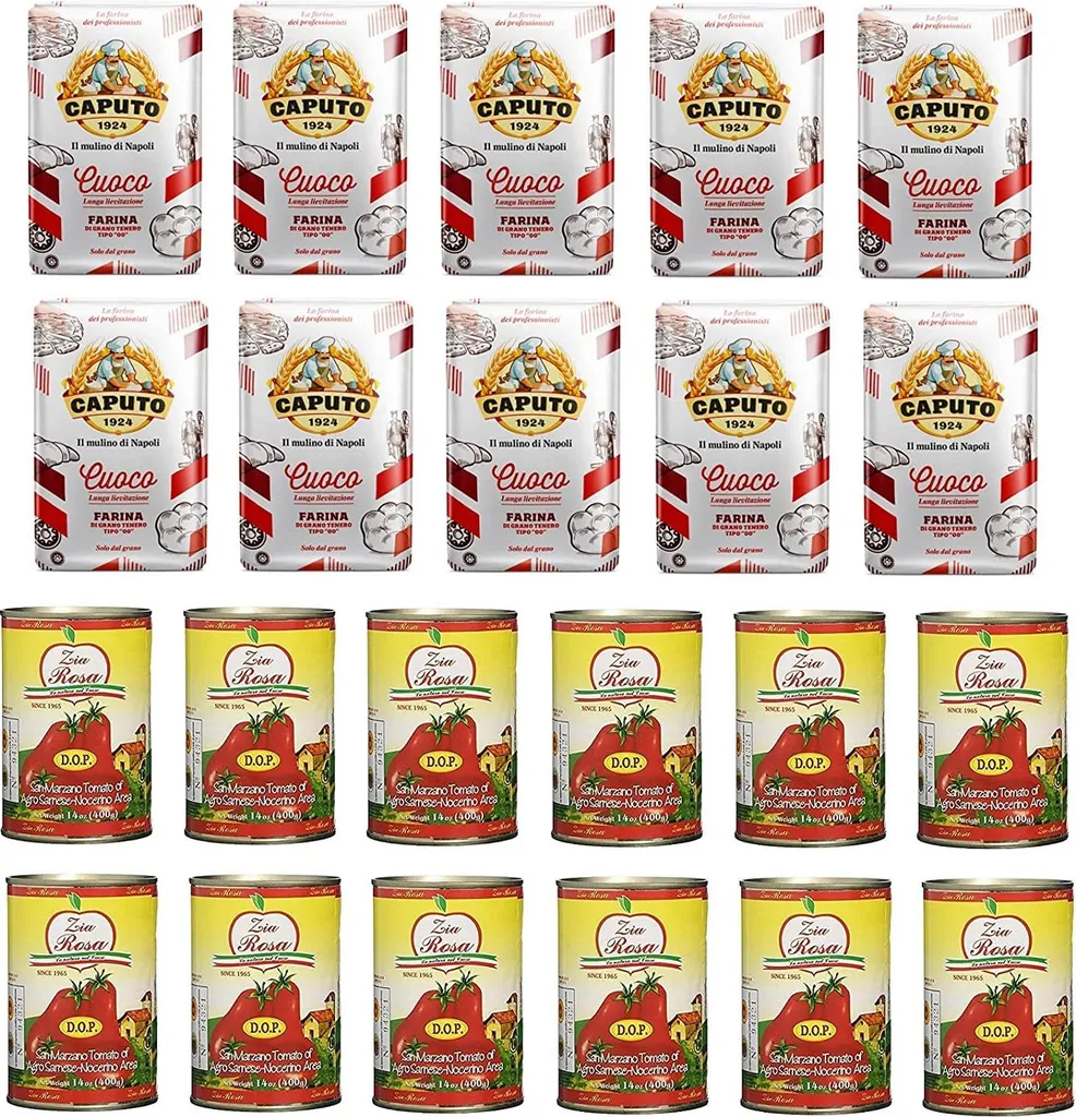 Test package Caputo Cuoco pizza flour flour (10 x 1kg) + Zia Rosa DOP Pomodoro San Marzano tomato cans (12 x 400g) 14800g