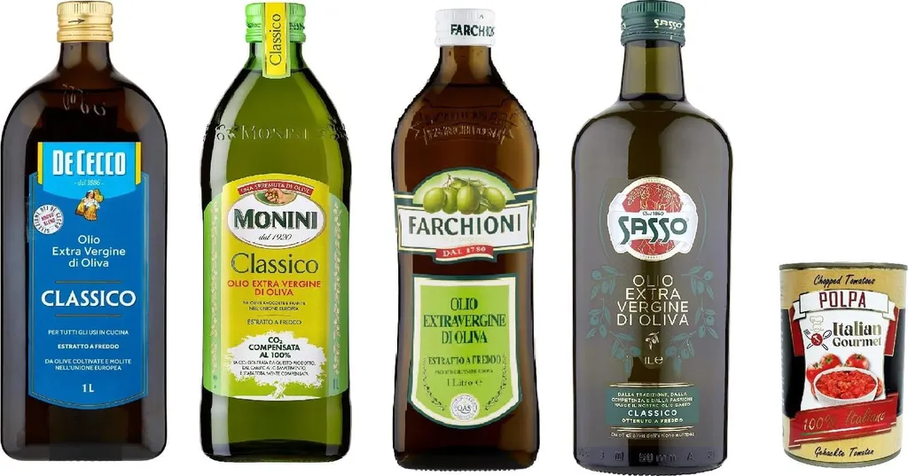 Test package De Cecco Monini Sasso Farchioni Doliva Extra Virgin Olive Oil 1 Lt 100% Italian + Italian Gourmet polpa 400g 4400 ml