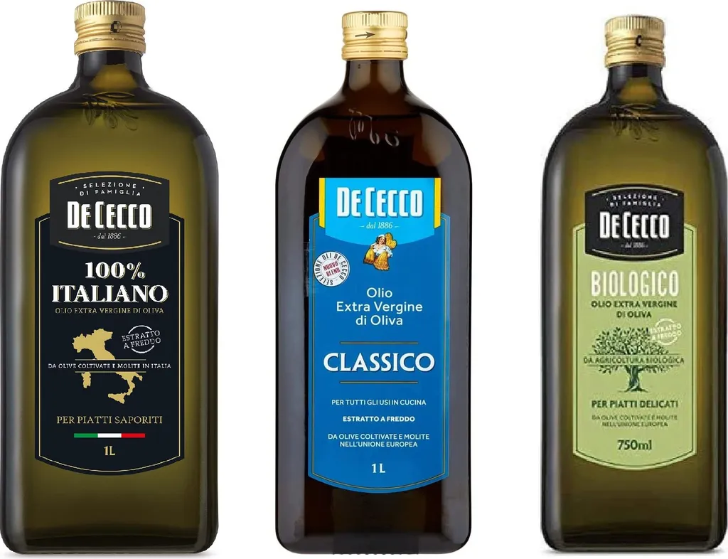 De Cecco test package of cooking oil Olio Extra Vergine Di Oliva Classico 100% italiano Biologico Extra Virgin Olive Oil 100% Italian oil 2750 ml