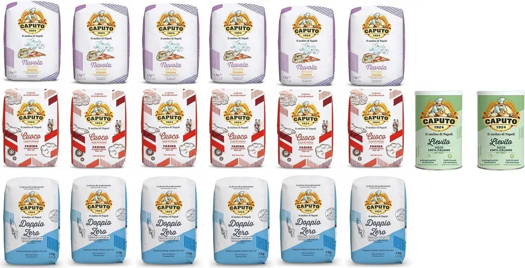Test package Farina Molino Caputo Nuvola Classica Cuoco soft wheat flour pizza flour flour (18 x 1kg) + 2 Caputo Lievito yeast 100g