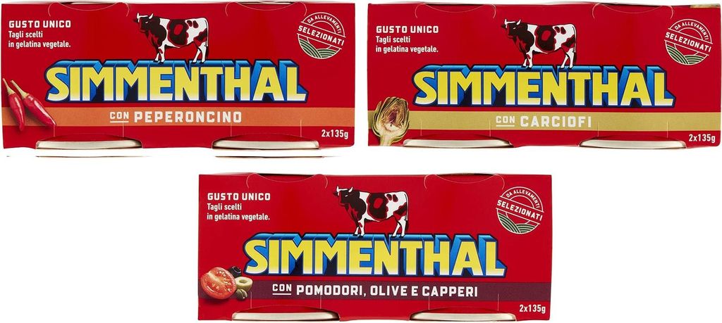 TEST PACK Simmenthal Ready Meal: Beef in Vegetable Jelly, Canned Meat with Tomatoes, Artichokes, and Chili (6 x 135g) 810g