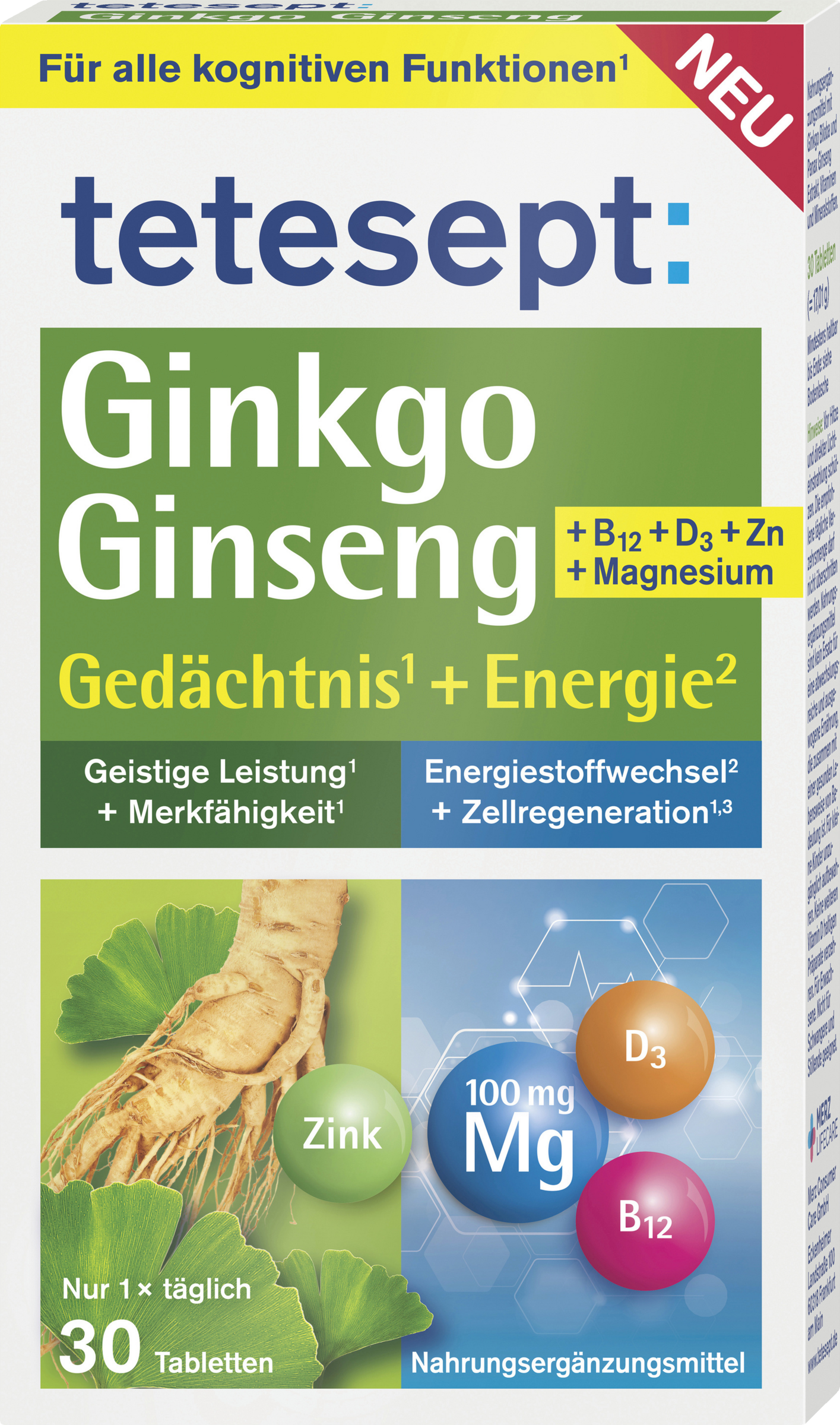 tetesept Ginkgo Ginseng 30 tablets