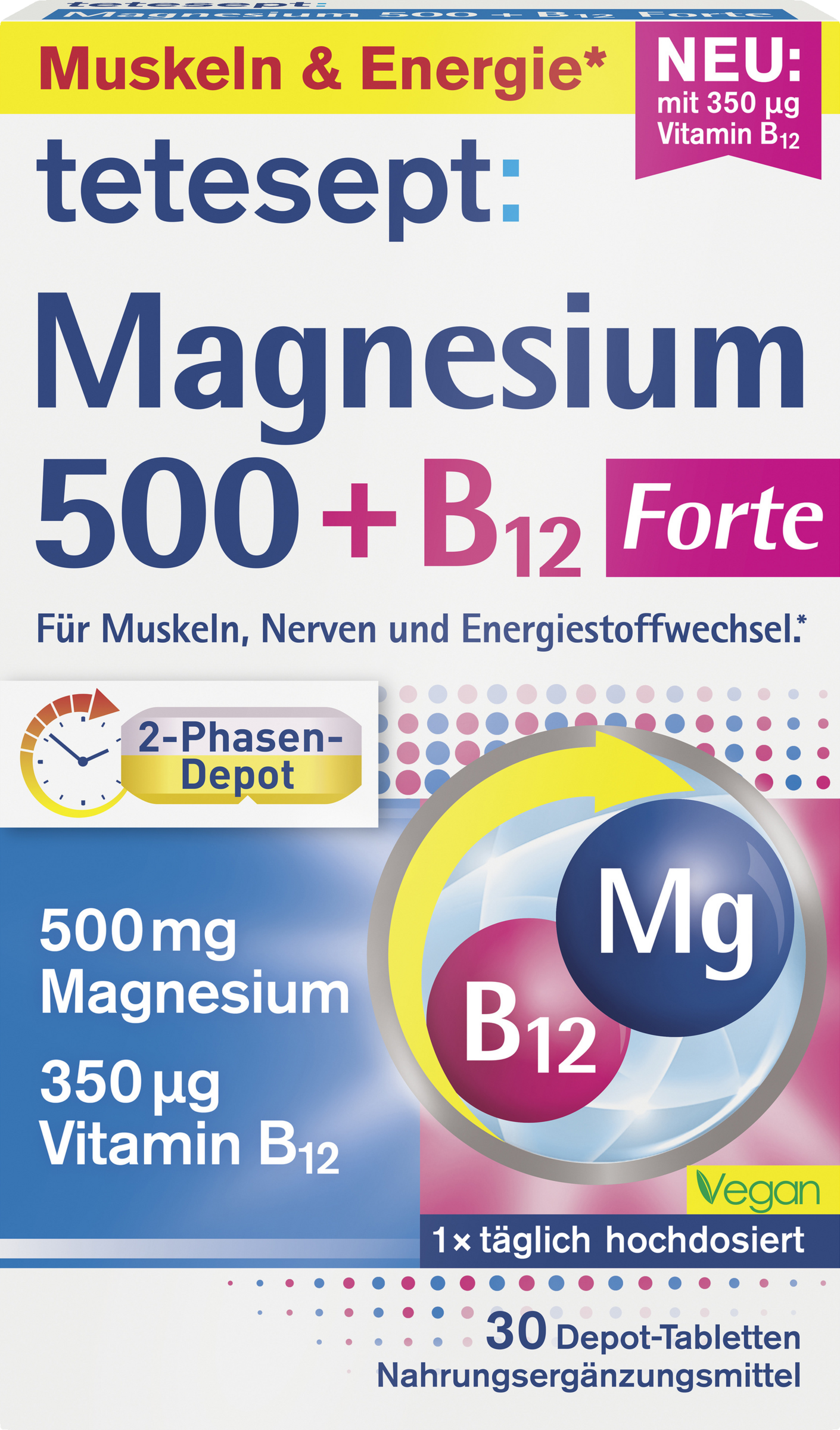 tetesept Magnesium 500 + B12 Forte tablets 42.8g