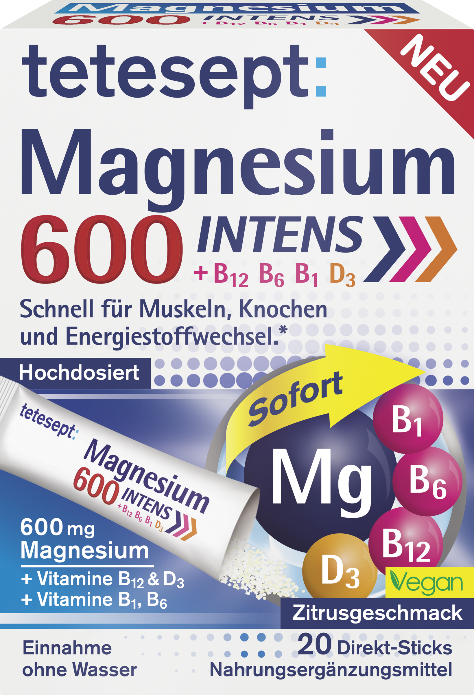 tetesept Magnesium 600 Intens Sticks