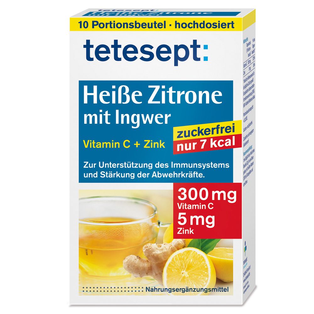 tetesept Teteseept hot lemon with ginger sugar -free