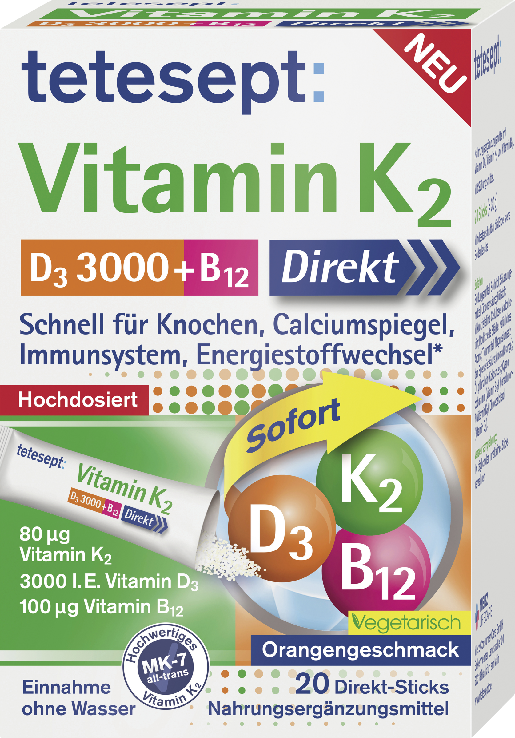 tetesept vitamin K2 + D3 3000 + B12