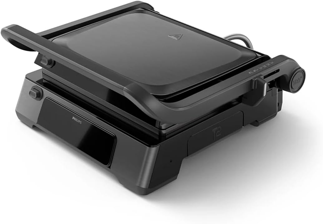 Philips HD6307/70 Contact Grill Temperature Sensor and 8 Preset Functions Grill with Large Grill Surface Digital Temperature Control 60°C - 220°C Easy to Clean