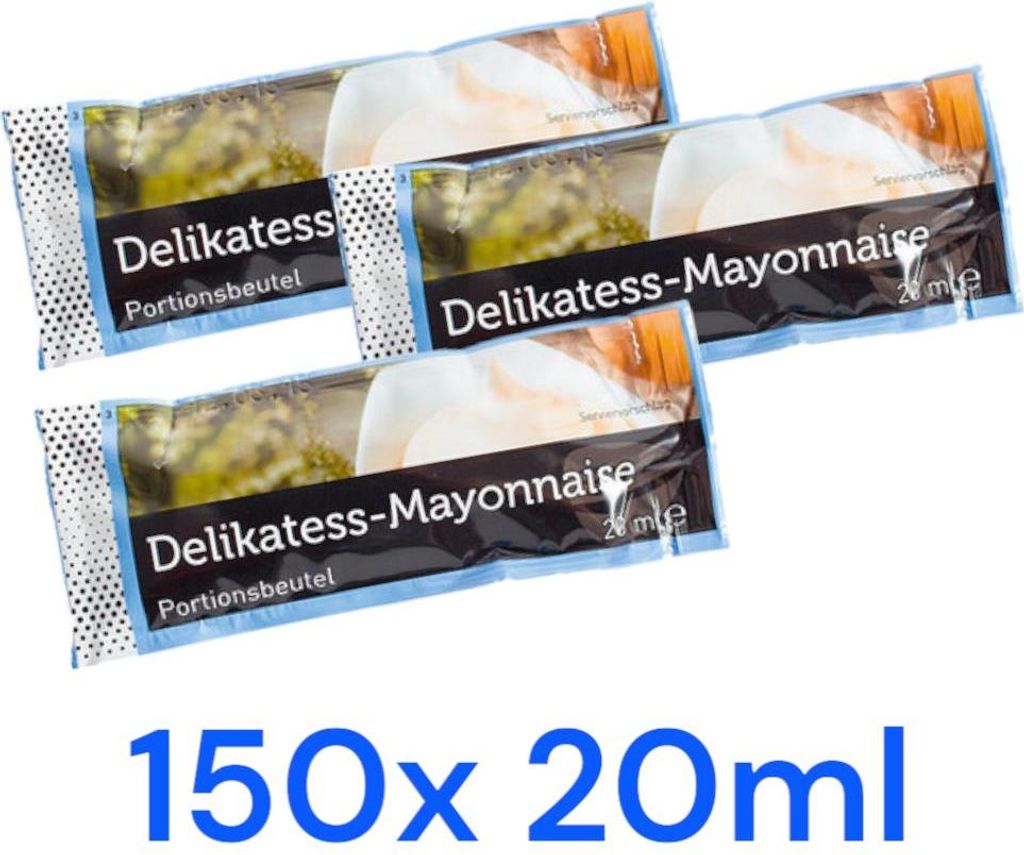 Transgourmet Deutschland TGQ Delikatess Mayonnaise 150x 20ml portions 80% fat mayo catering gastro 3000 ml